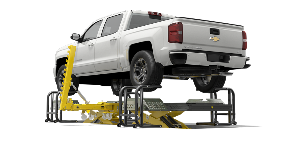 UnoLiner CRS6000T In-Ground straightening bench with accessories and pickup truck